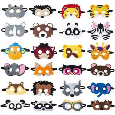 Forest Friends Felt Face Masks 10pcs Animal Party Mask Children Felt Animal Mask for Kids