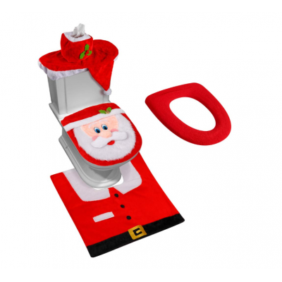 Nose Santa Toilet Seat Cover Funny Christmas Decorations Bathroom Set of 5